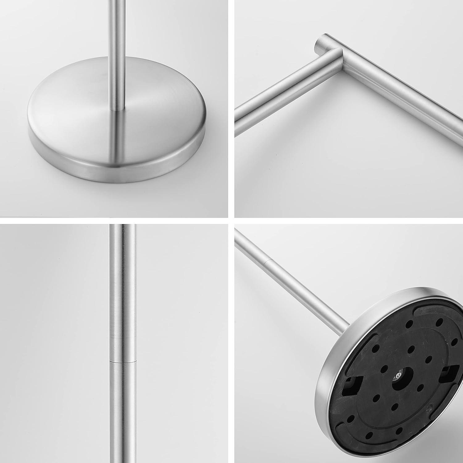 BGL Freestanding Toilet Paper Holder - Brushed Nickel, Reserve Storage for Paper Rolls