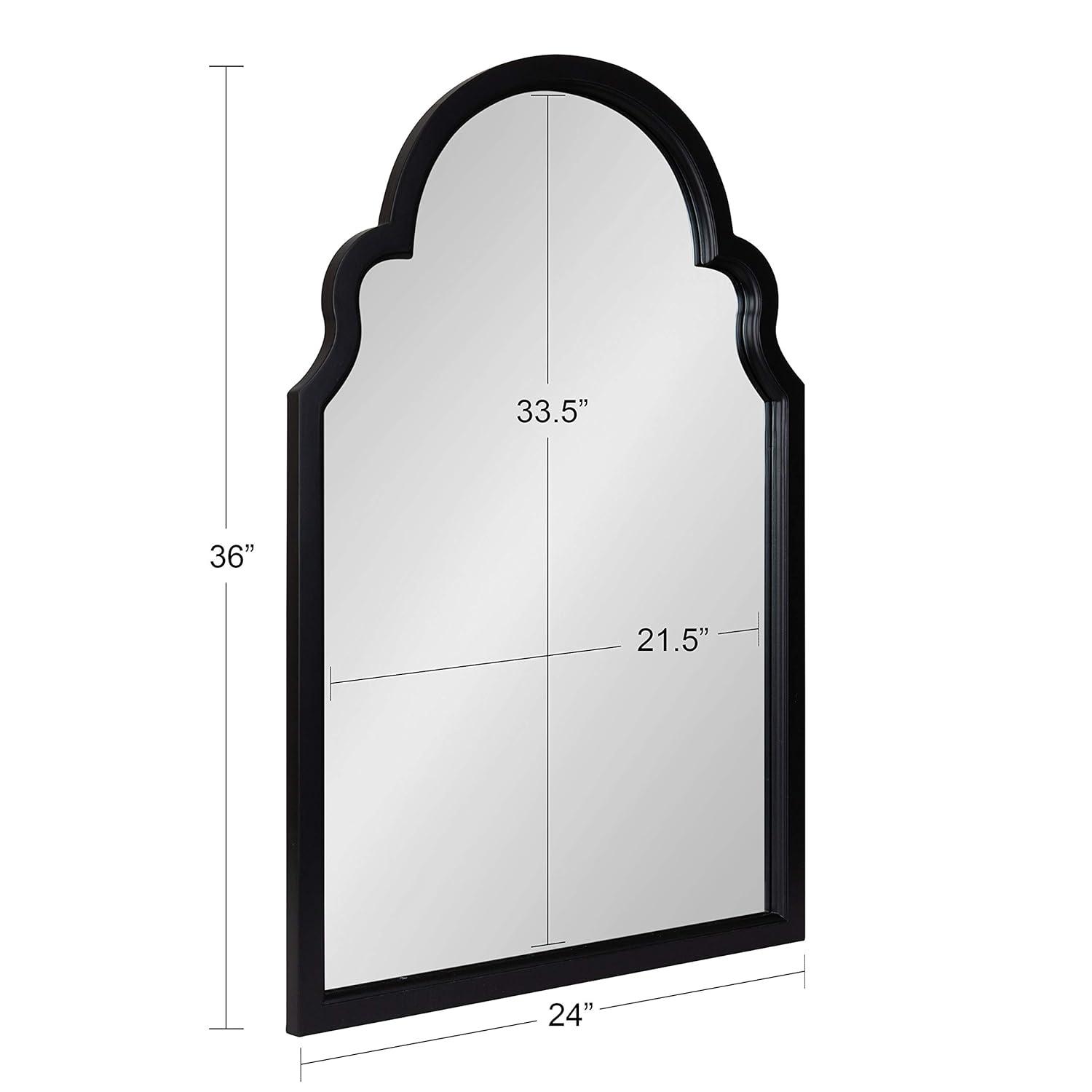 24" x 36" Hogan Arch Wall Mirror Black - Kate & Laurel All Things Decor: Modern MDF Frame, No Assembly Required