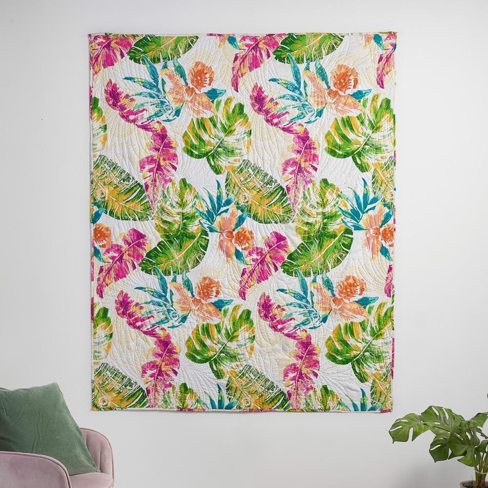 Tropics Leaves Quilted Throw