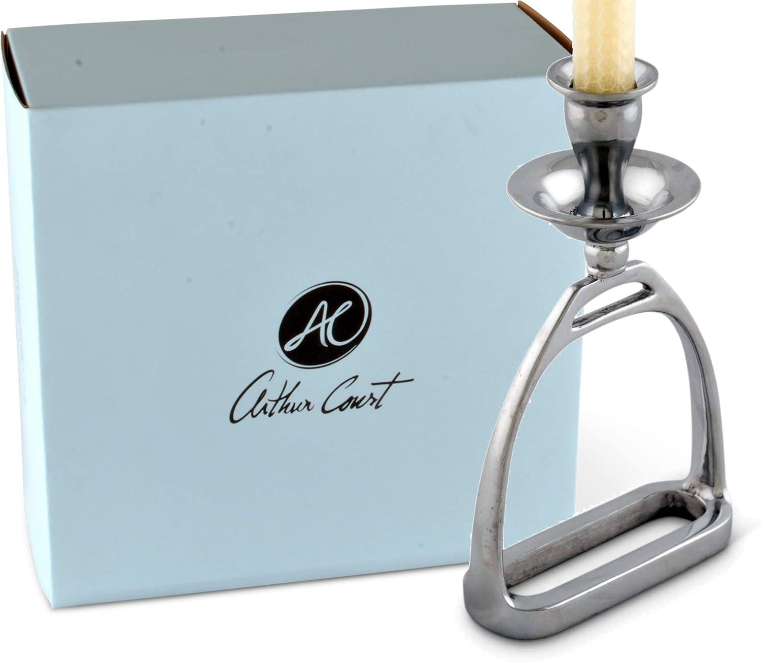 Arthur Court Designs Equestrian 8'' H Metal Tabletop Candlestick