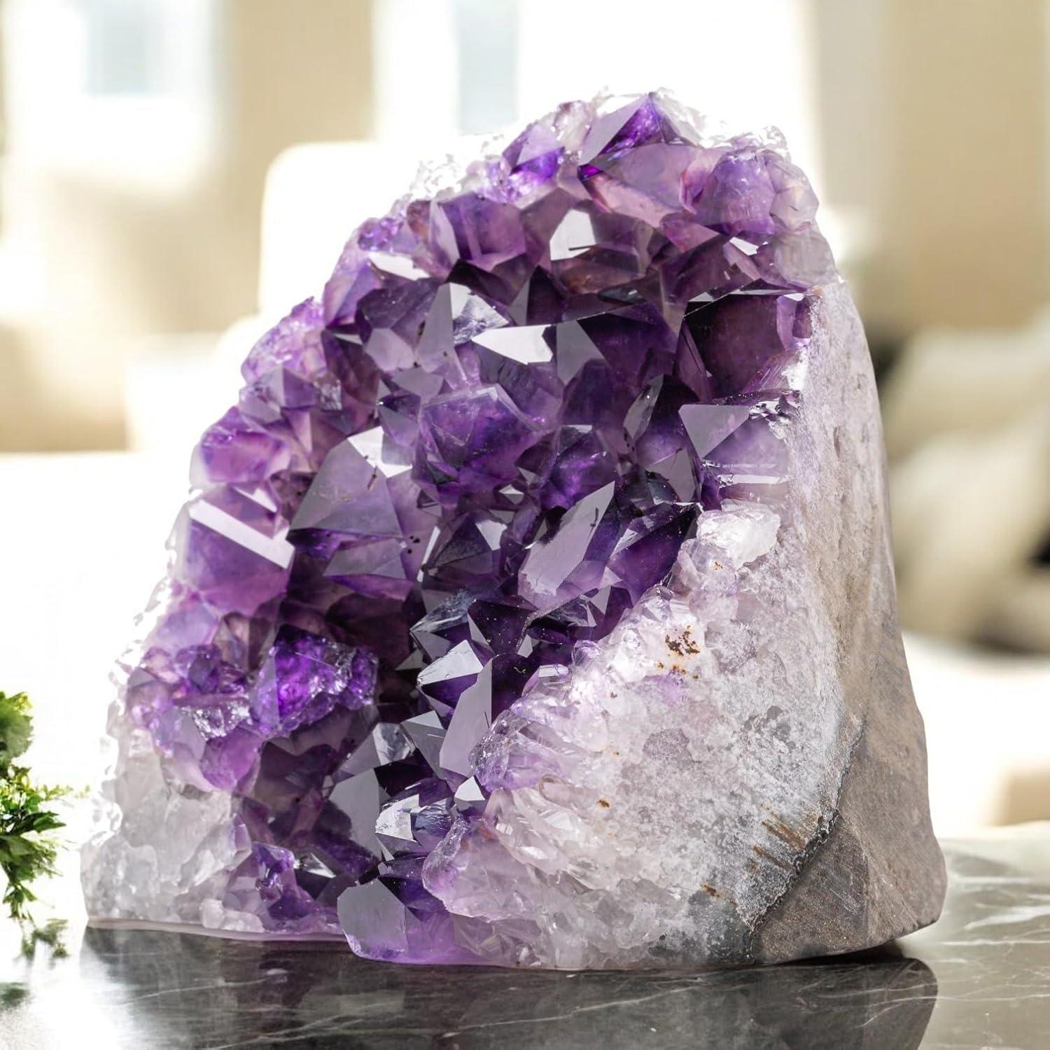 Natural Deep Purple Amethyst Geode Cluster from Uruguay