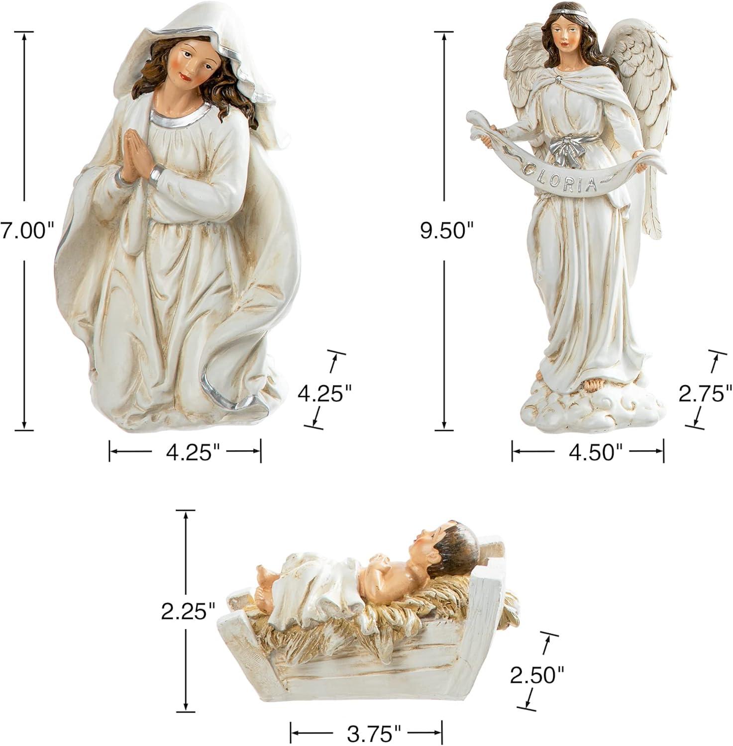 Glitzhome-Glitzhome 12 Piece Resin Nativity Figurine Set