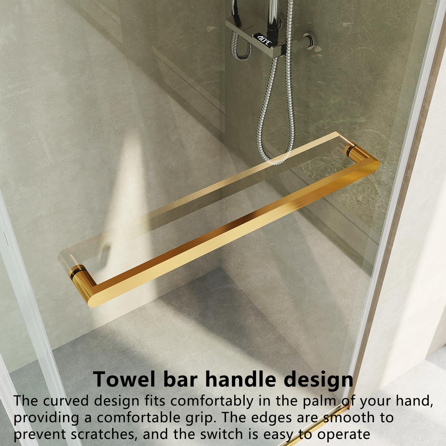 Dimorphos 56-60"W x 76"H Frameless Double Sliding Shower Door with 10mm Tempered Glass Door 11DD161822LL