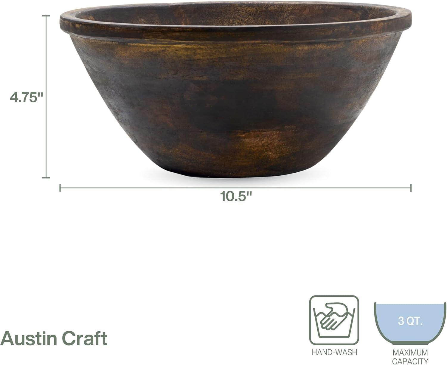 Espresso Mango Wood Deep Serving Bowl, 10.5-inch