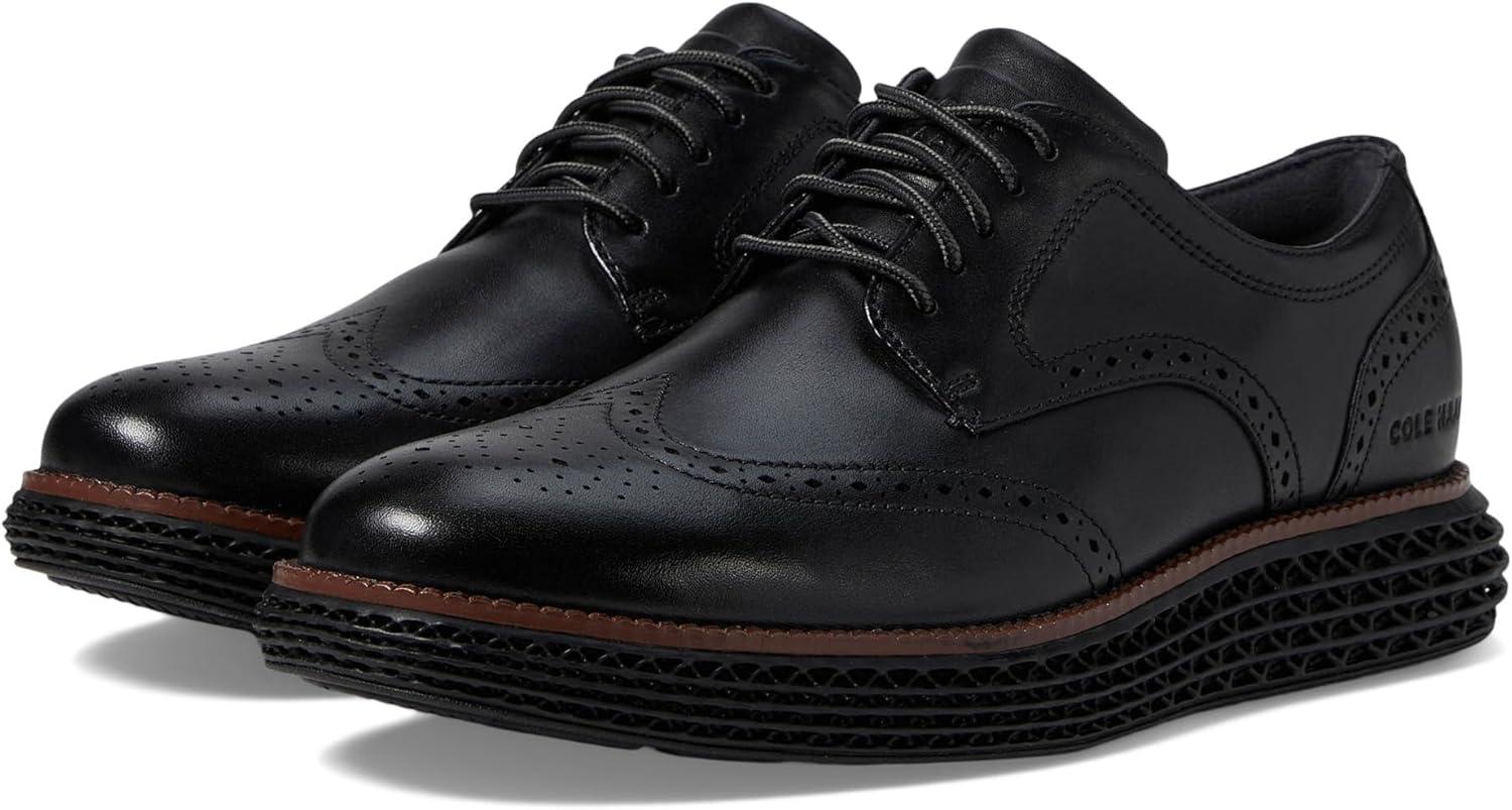 Men's Black Genuine Leather Lace-up Formal Oxfords