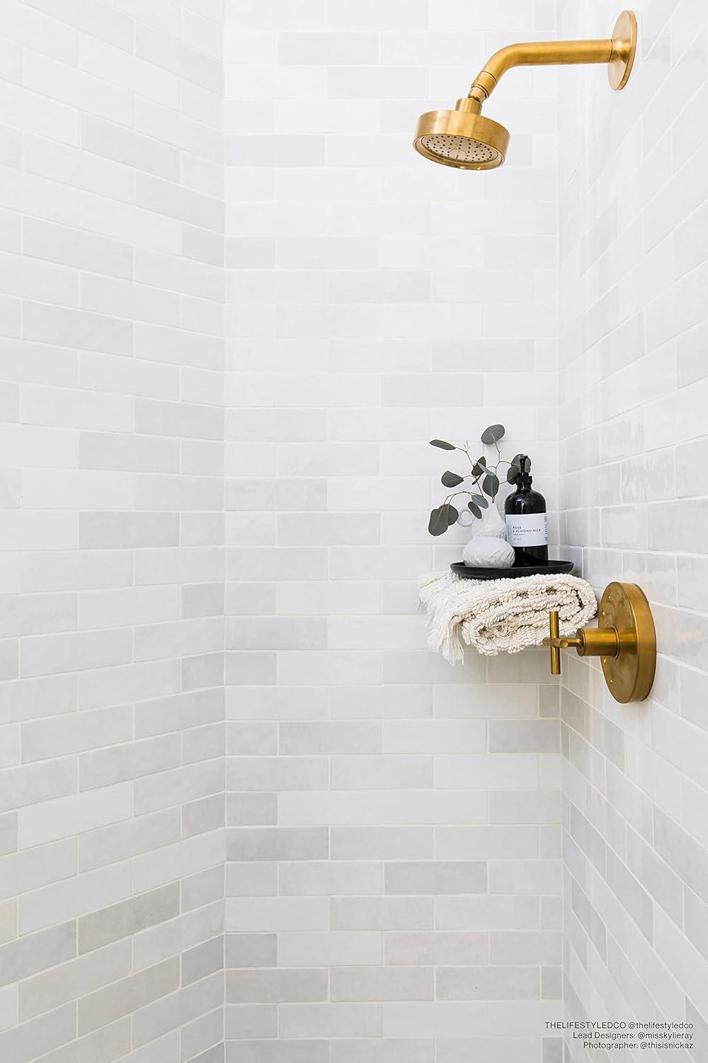 Cloe Subway Glossy White 2.5 in. x 8 in. Handmade-Look Ceramic Wall Tile (10.64 sq. ft./Case)