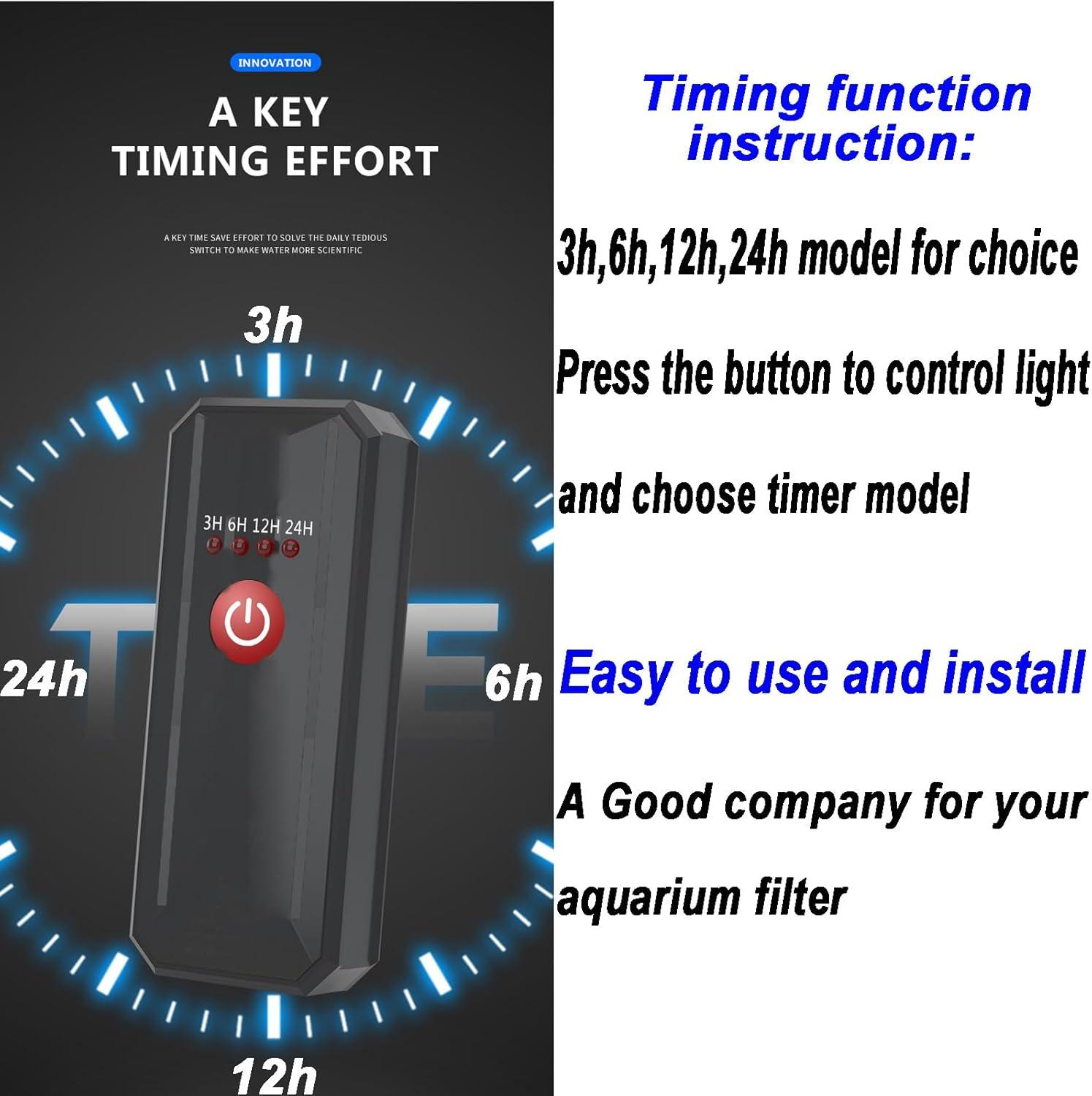 Mini 3W Timer Aquarium &UV-C Water Clean Light Aquarium Algae Clean Light Water Green Clean Fish Tank Water Clean Lamp for Sump Pond Filter Tank