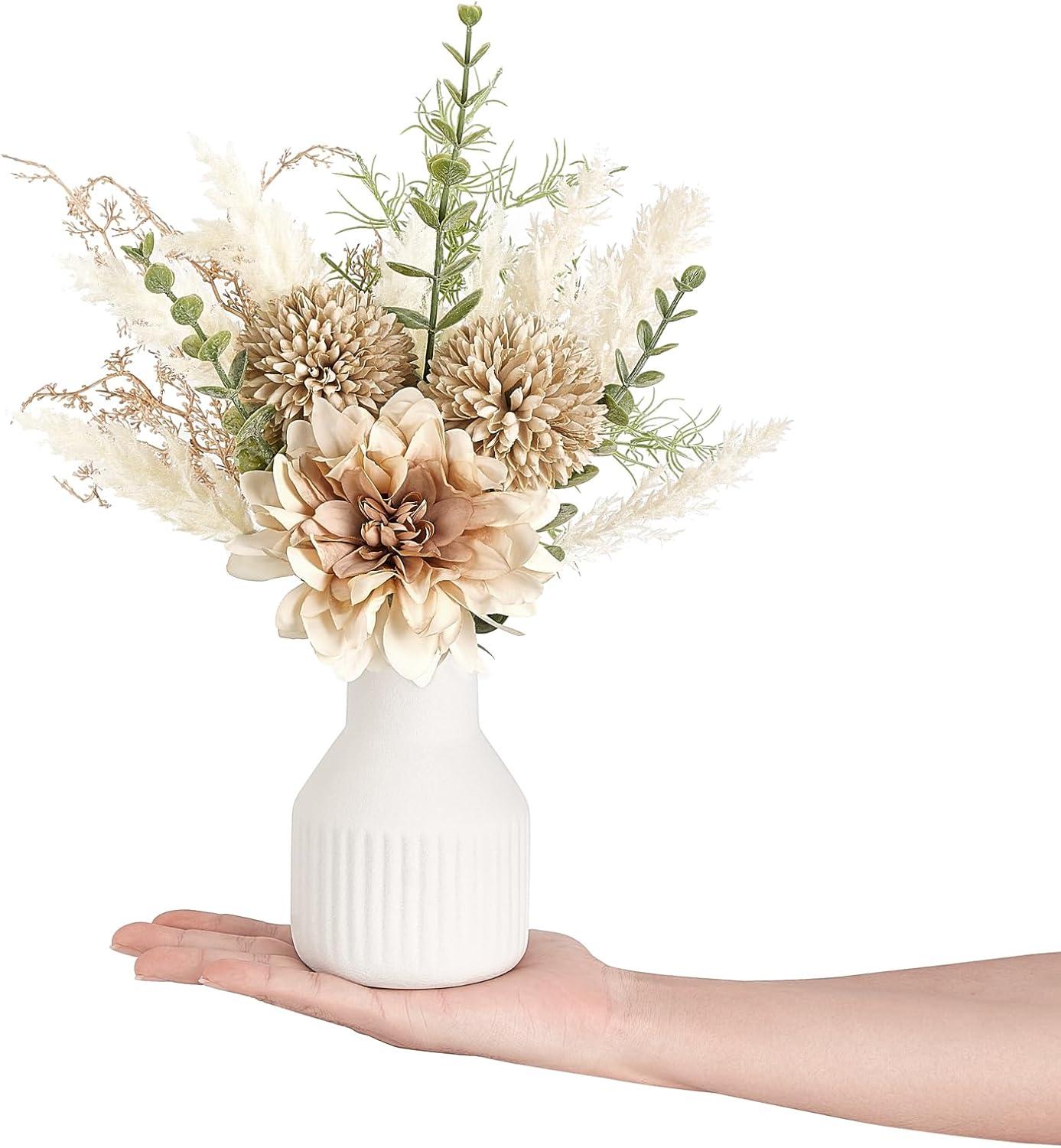 Astoria Grand Small Artificial Flowers In Ceramic Vase 13.5" Centerpieces Coffee Table Decor,