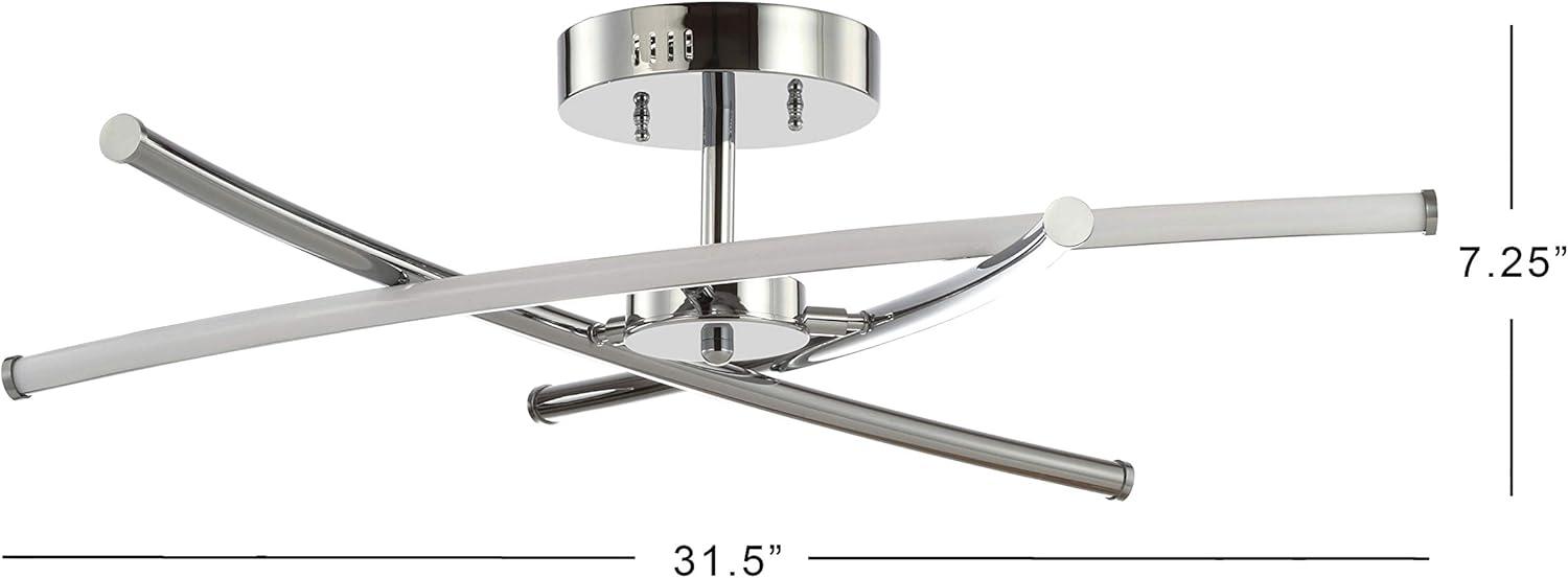 Crucis 31.5" Chrome Modern LED Pendant Light