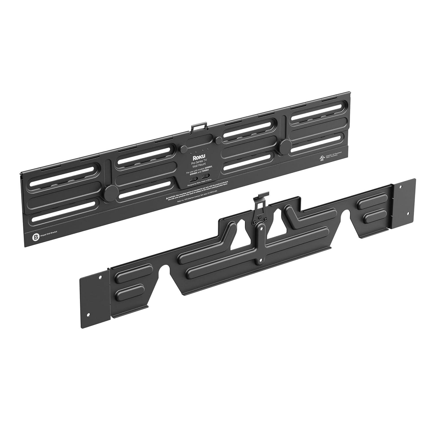 Roku Wall Mount Kit for 65-Inch Pro Series TV - Ultra-Slim with Minimalist, Flat Design - Hinged TV Mount and Kickstand for Easy Access to Cables