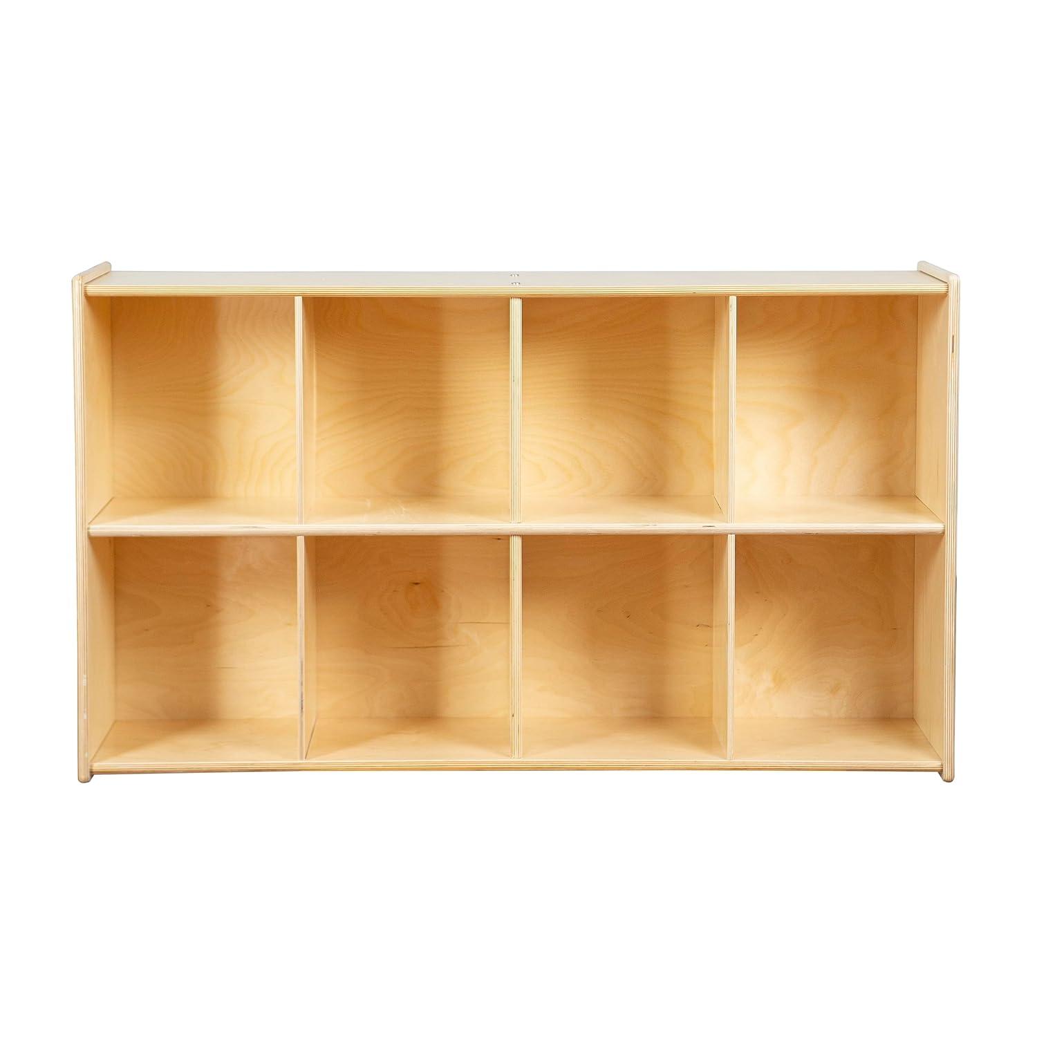 Birch Wood 8-Cubby Kids Storage Organizer