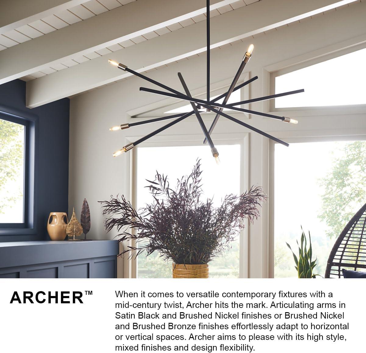 Hinkley Lighting Archer 6 - Light Chandelier in  Satin Black