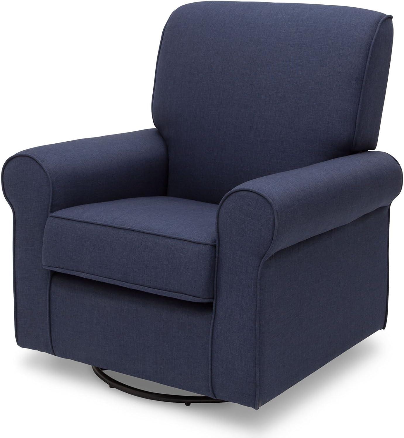 Sand Upholstered Swivel Glider with Wood Frame