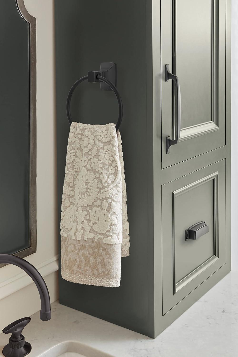 GlideRite Hardware Avalon Towel Ring Hardware Accessory 9040-SQ-MB-1