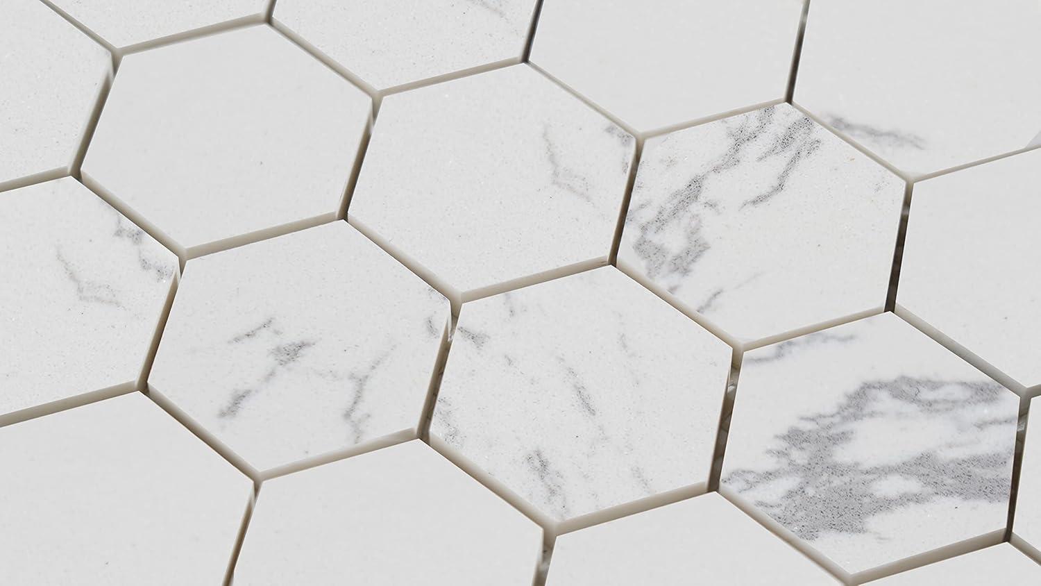 2" x 2" Engineered Stone Honeycomb Mosaic Wall & Floor Tile