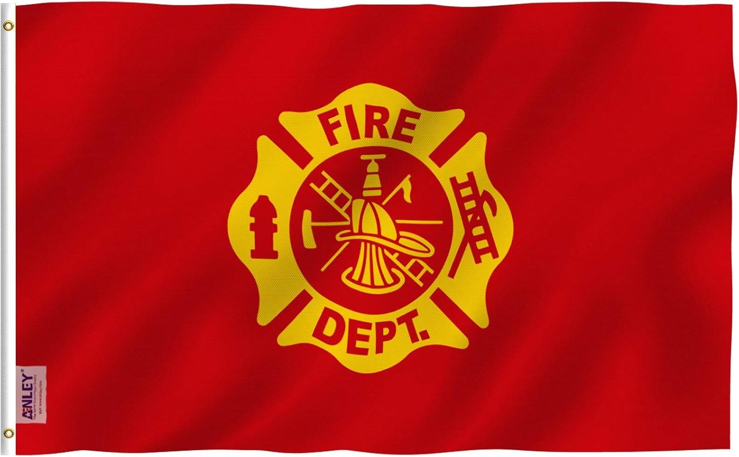 Anley 3x5 Feet USA Fire Department Flag - US FireFighter Service Sector Flags