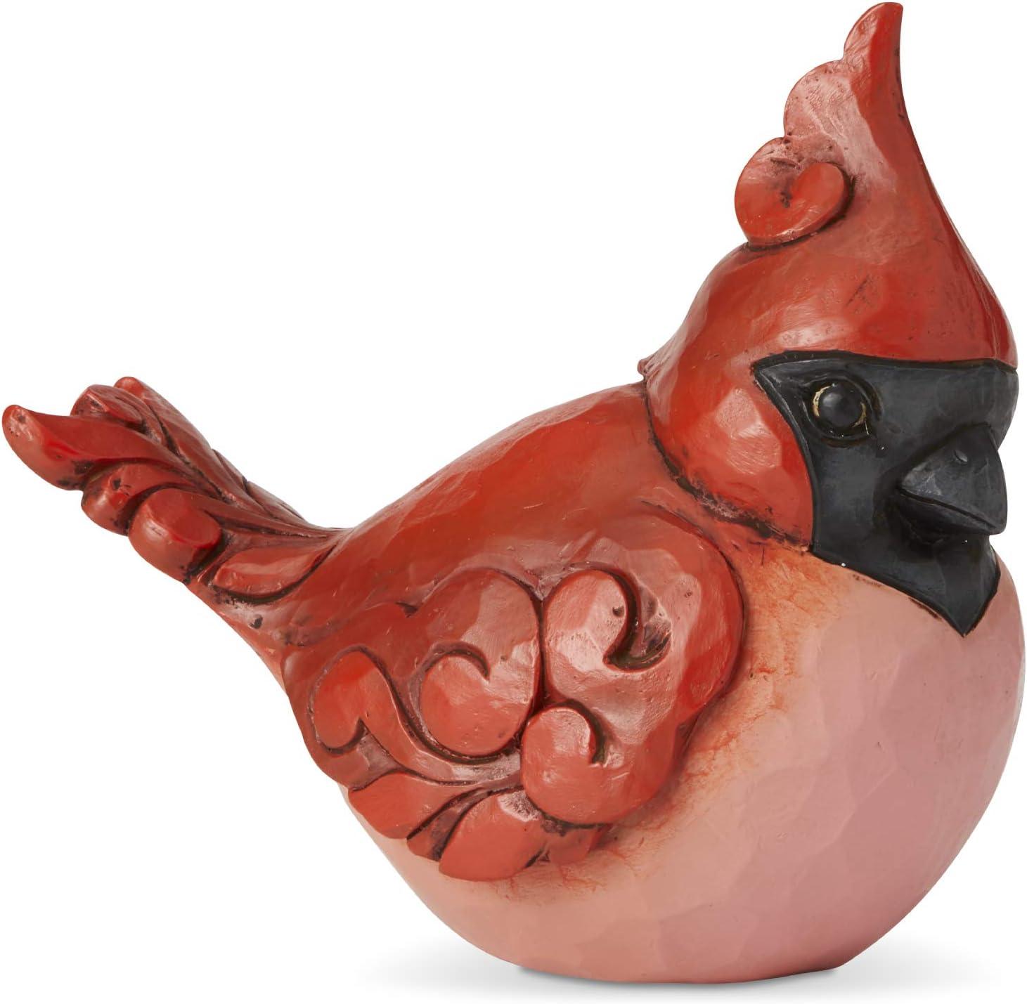 Hand-Painted Red Cardinal Bird Figurine, 4.49 Inch