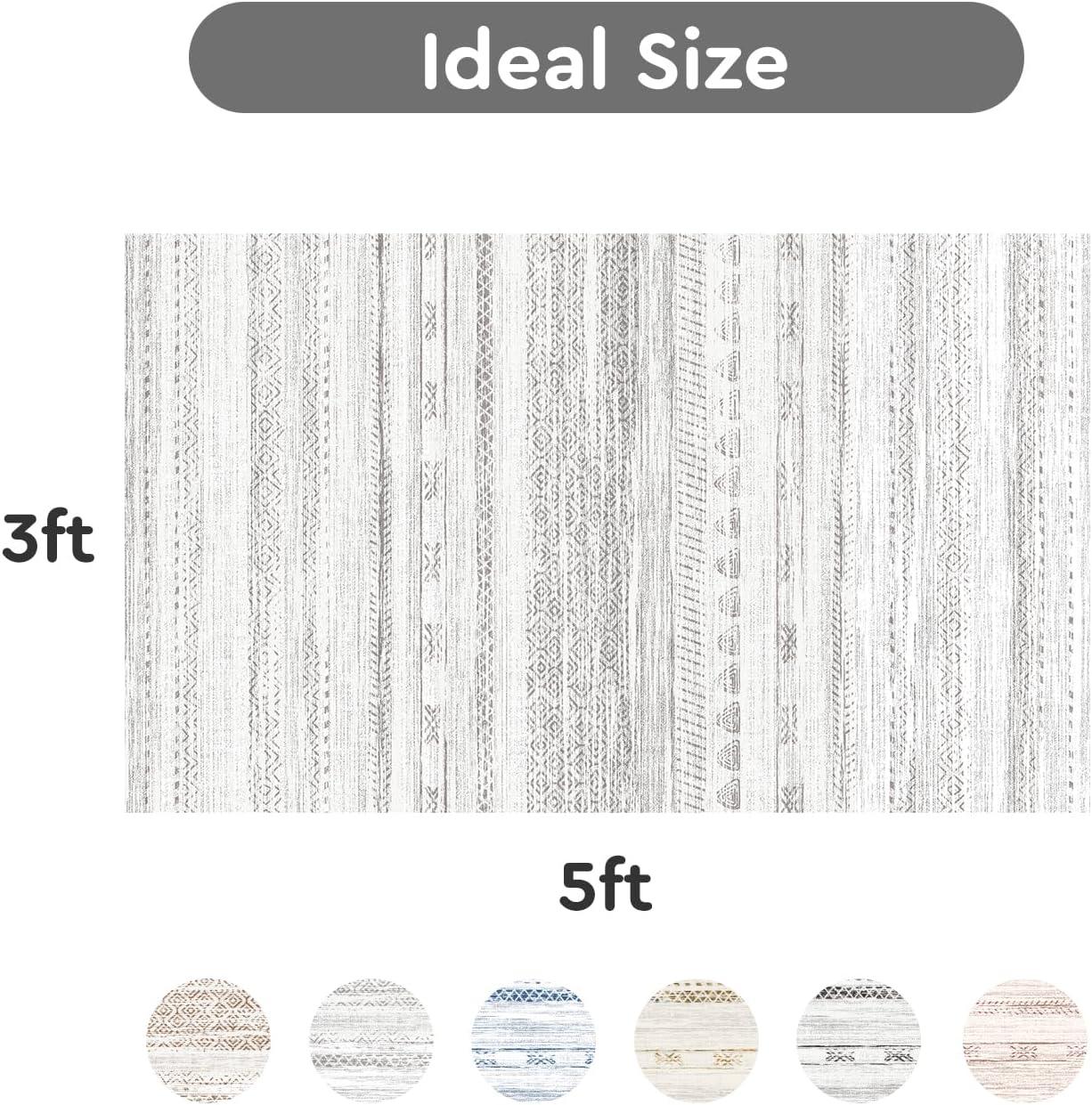 Nuloom Kira Pet Friendly Machine Washable Geometric Area Rug, 3' x 5', Grey