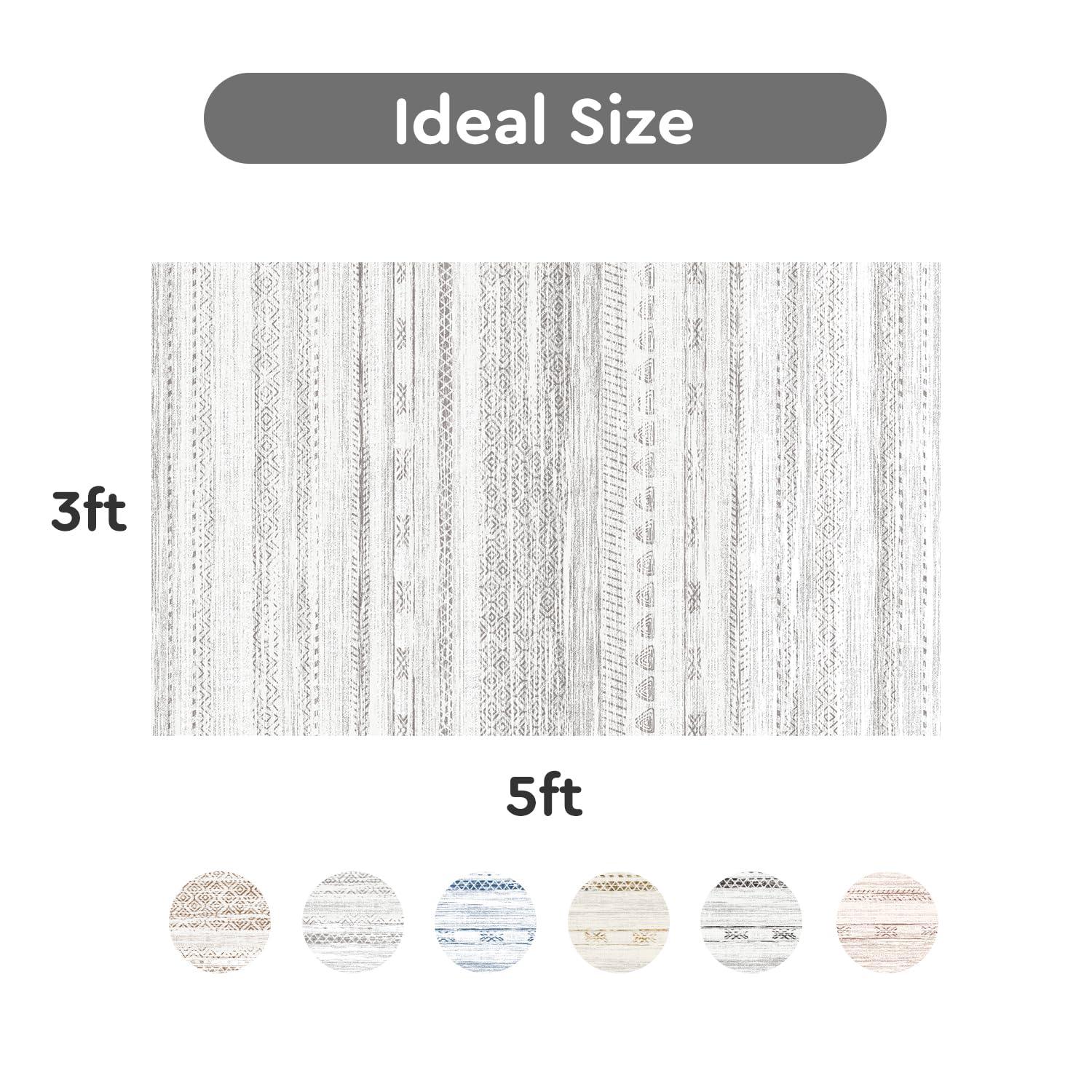 Nuloom Kira Pet Friendly Machine Washable Geometric Area Rug, 3' x 5', Grey