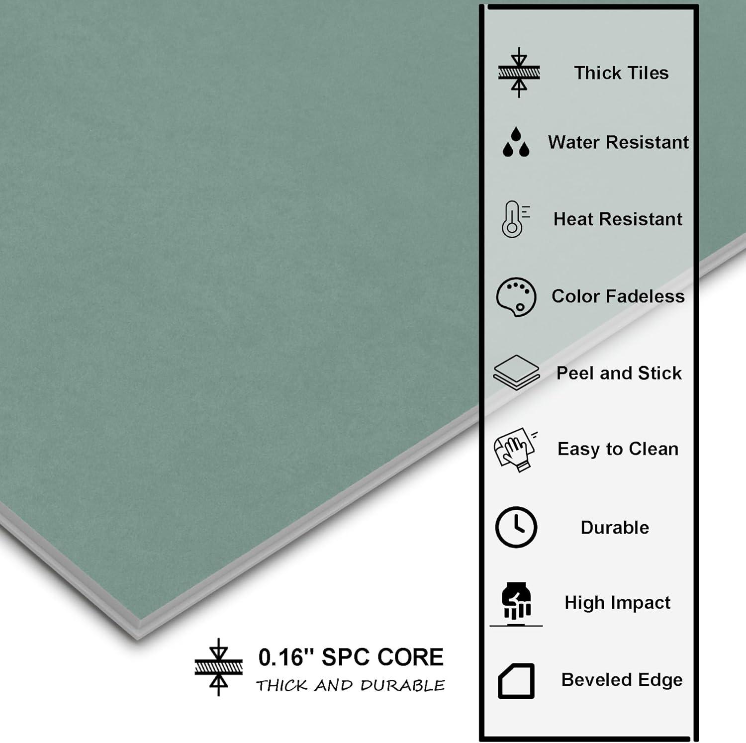 Sunwings 9'' x 9'' x 4mm SPC Peel & Stick Floor Tile Luxury Vinyl Flooring