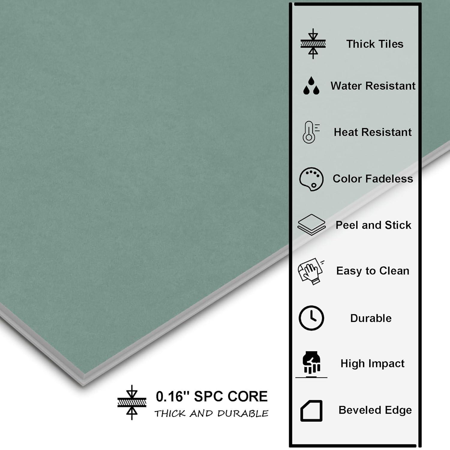 Sunwings 9'' x 9'' x 4mm SPC Peel & Stick Floor Tile Luxury Vinyl Flooring