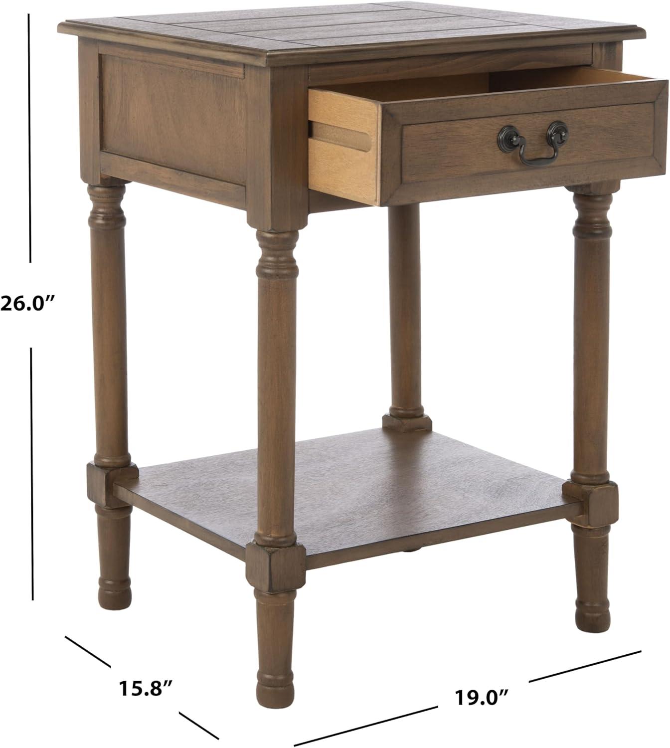Whitney 1 Drawer Accent Table - Brown - Safavieh.