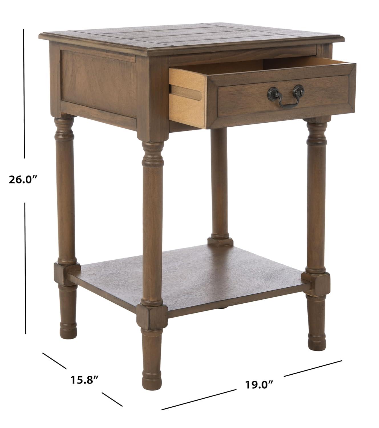 Whitney 1 Drawer Accent Table - Brown - Safavieh.