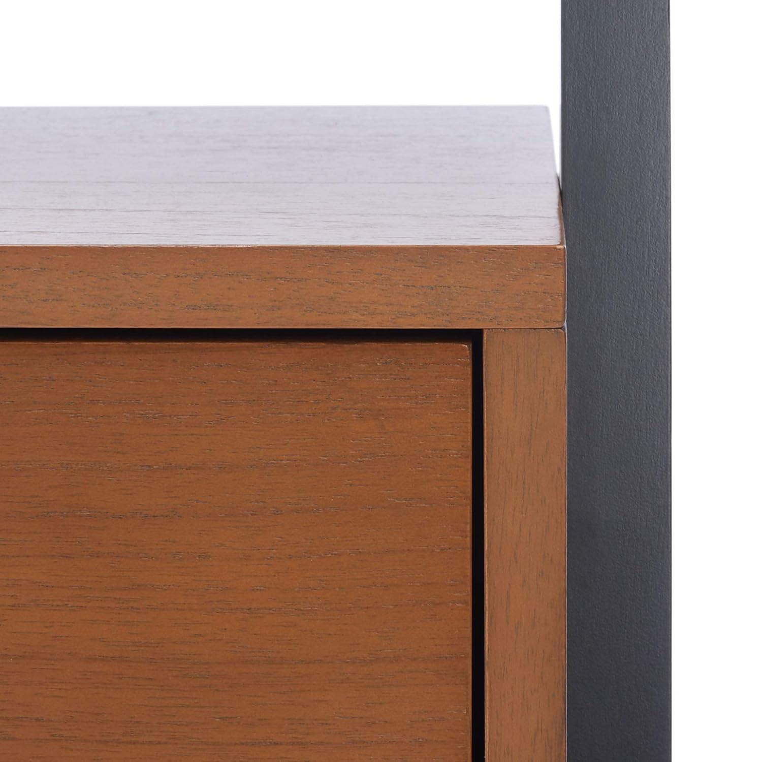 Vlad 3 Shelf 1 Door Etagere - ETG9405 - Natural/Charcoal - Safavieh