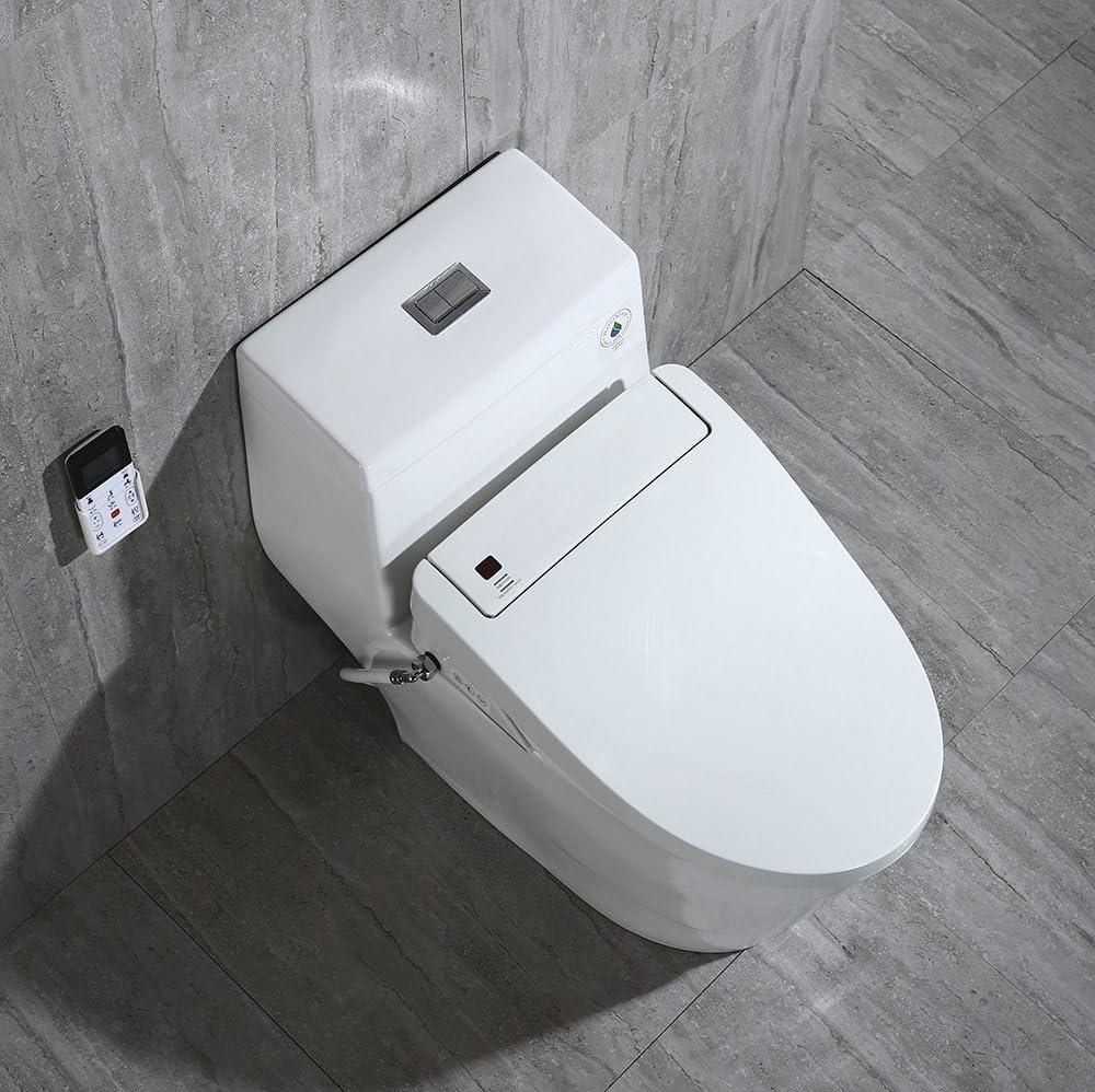 WOODBRIDGE Luxury, Elongated One Piece Advanced Bidet, Smart Toilet Seat with Temperature Controlled Wash Functions and Air Dryer, T-0008, 31 x 18 x 28 inches, Toilet & Bidet