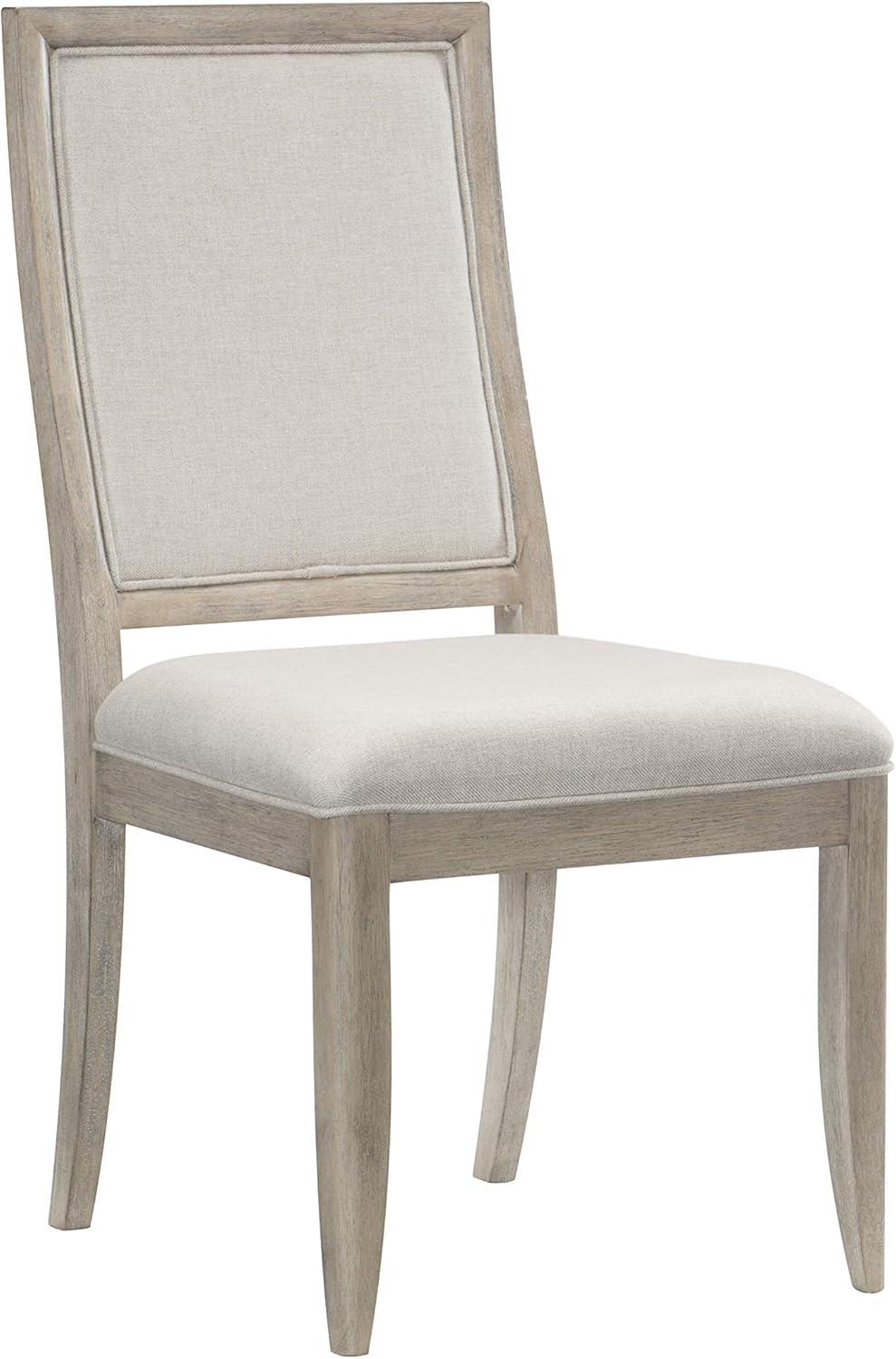 Gray Upholstered Transitional Wood Side Chair Set