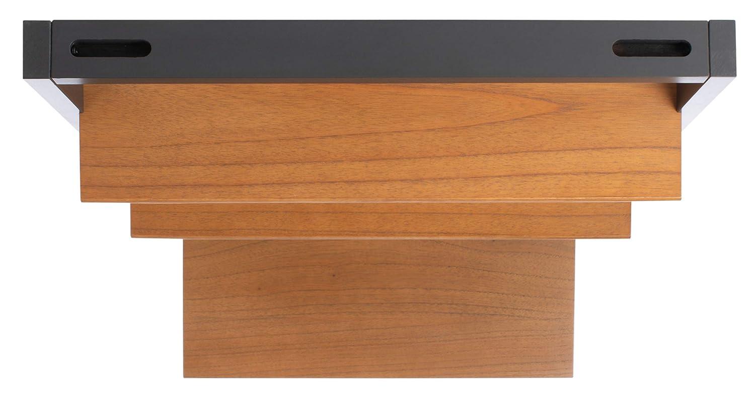 Kamy 2 Shelf Leaning Desk - Natural / Charcoal - Safavieh