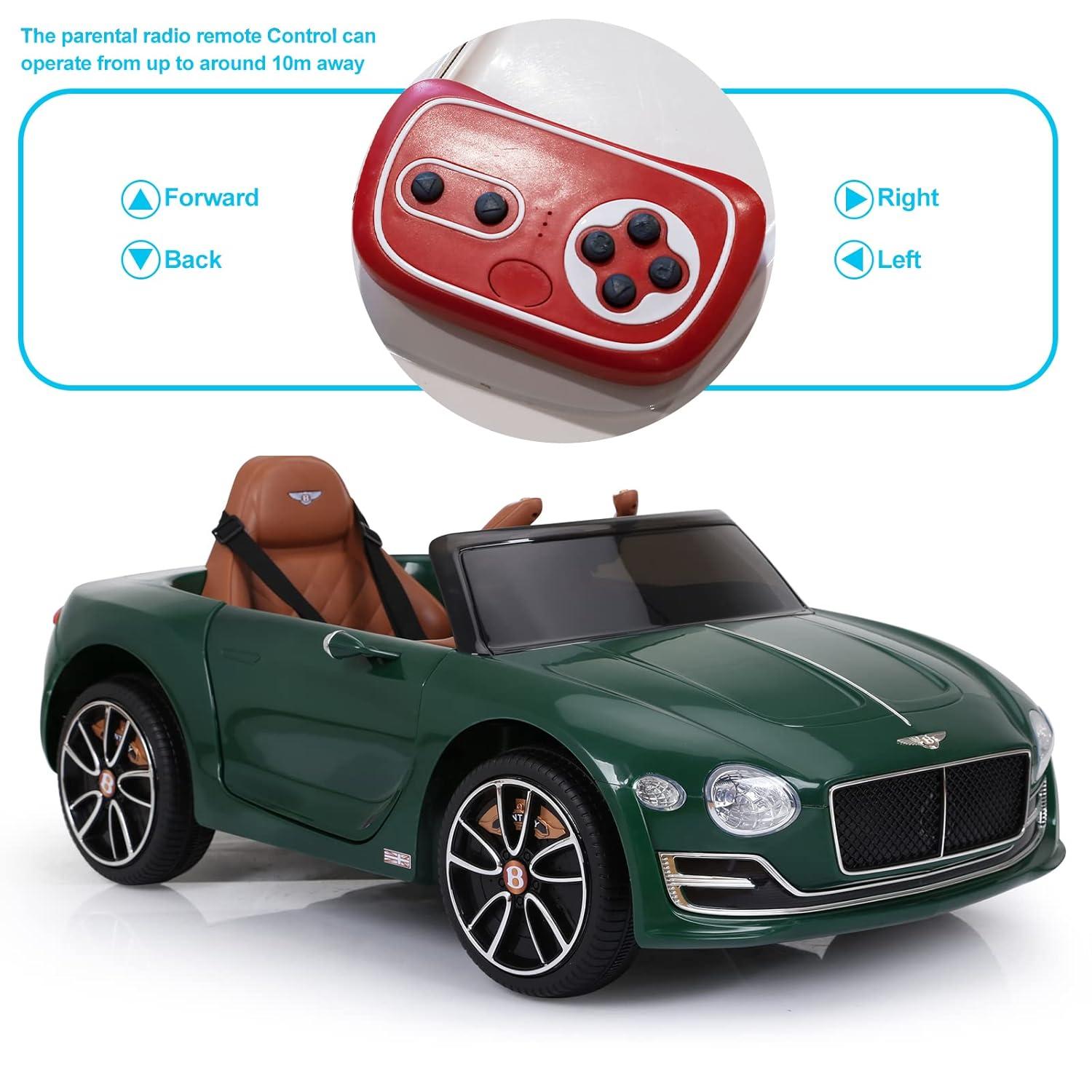 Kids Bentley Style GT Coupe EXP12 12V Battery Ride On Car Electric 2.4G Remote Control Green
