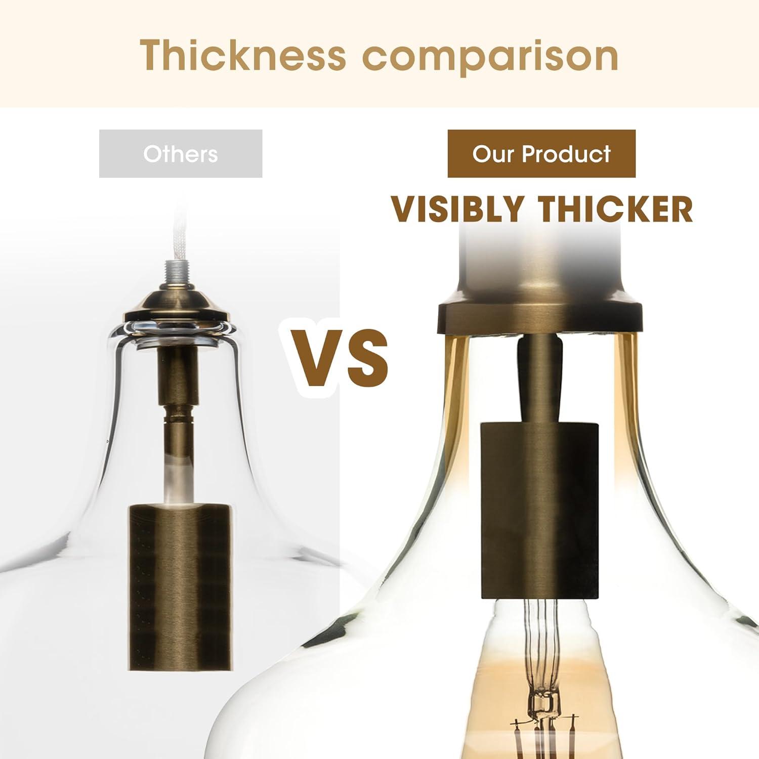 Ink+Ivy 9"x95.5" Auburn Bell Shaped Hanging Glass Simple Industrial Pendant Light Gold: Modern Ceiling Fixture, 60W E26, Adjustable Height