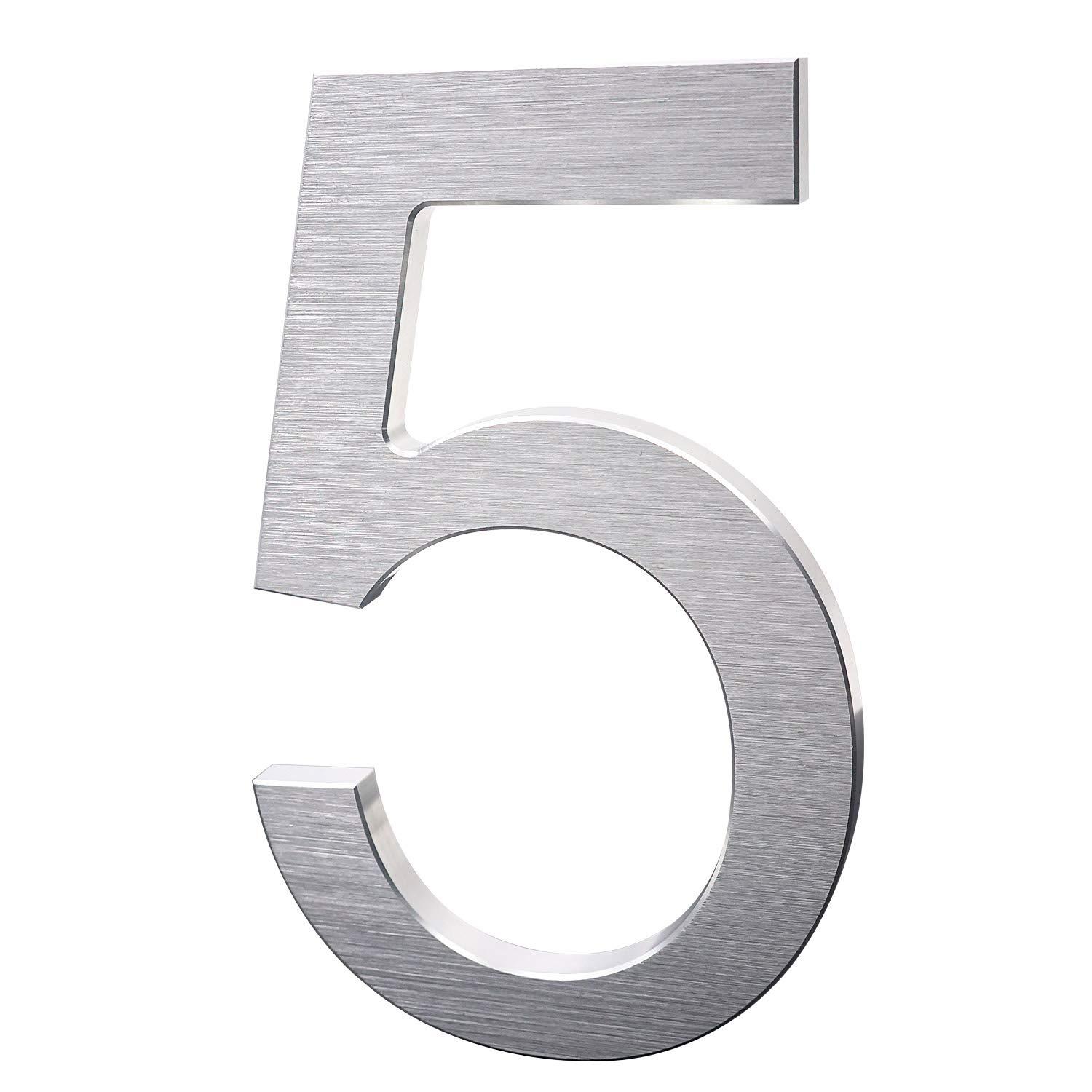 Barton Barton 6-Inch Floating Mount Steel House Number for Address Sign (Black)