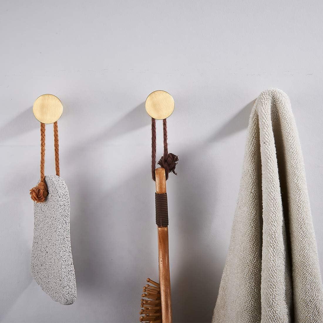 TECI Solid Brass Gold Hooks(2 Pack) Heavy Duty Wall Mounted.Perfect for Purse,Coats, Hats, Bags, Backpacks,Hat,Towel, and More.Available for Clothing Store, Hotel, Cafe, TC005D