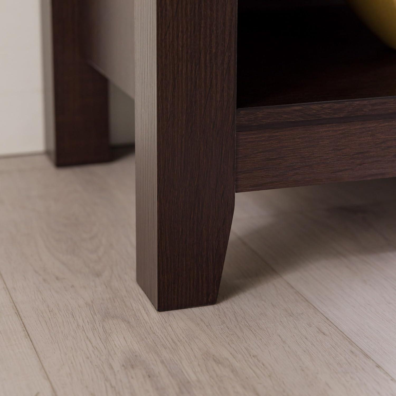 Walker Edison Open Storage TV Stand for TVs up to 65", Espresso