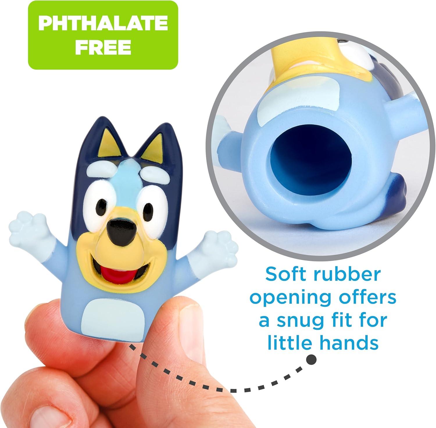 Bluey Bath Finger Puppets, 10 Pc - Party Favors, Educational, Bath Toys, Story Time, Beach Toys, Playtime, Stocking Stuffer
