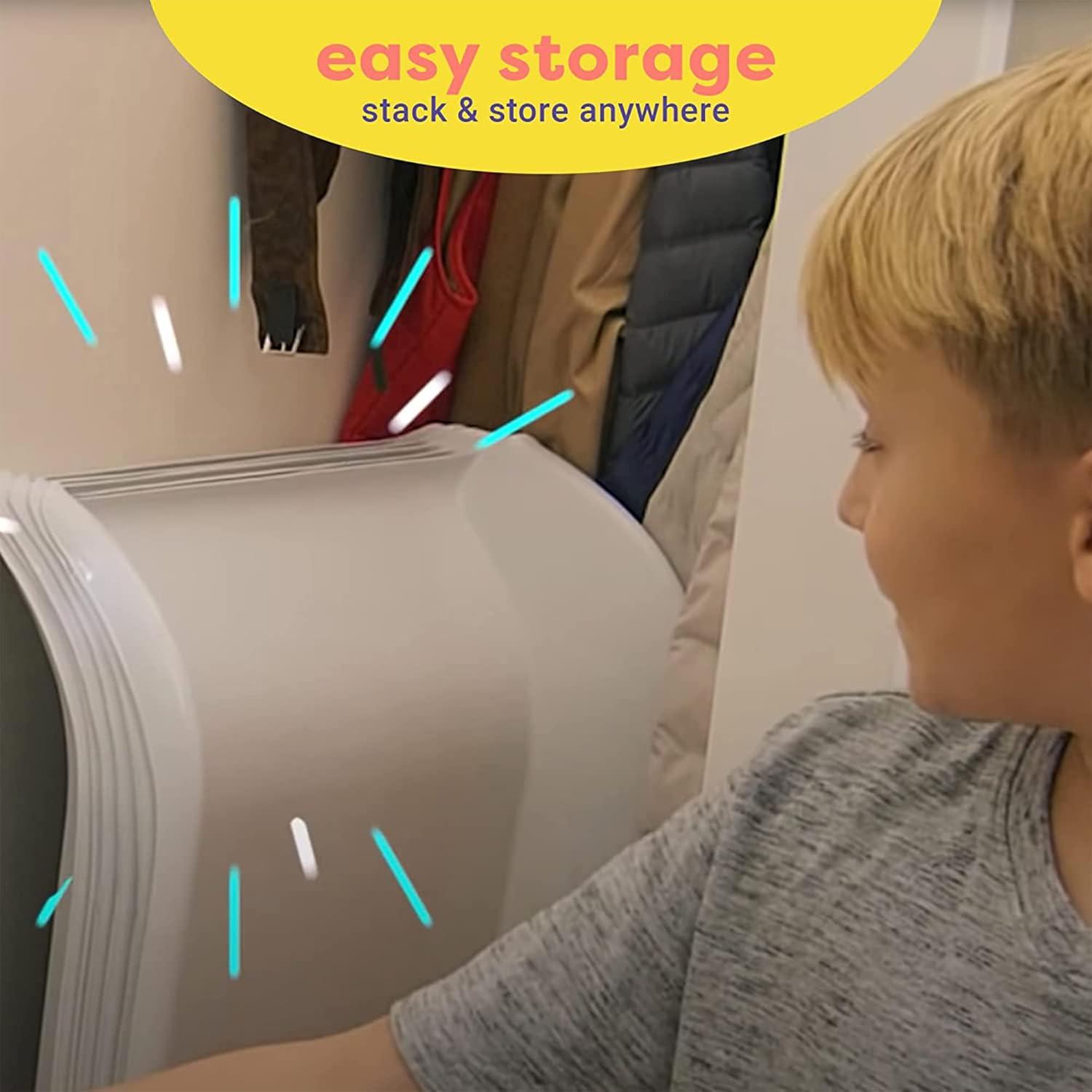 StairSlide 8-Pack Modular Indoor Slide for Home Staircases, White - Stair Attachment Ramps for Kids with Non-Slip Grip Bottom, Easy to Store, No