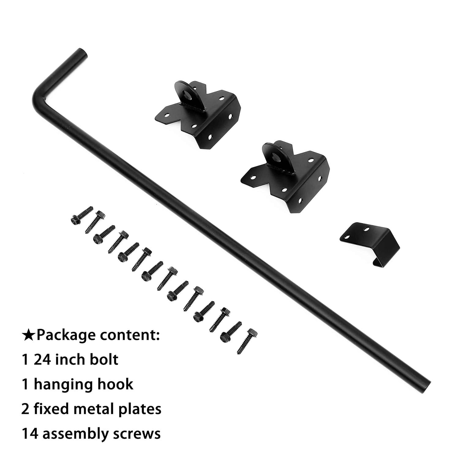 Heavy Duty 24 inch Cane Bolt Drop Rod Gate Drop Pin Steel Material -1 Pack mainly for Single Open Door