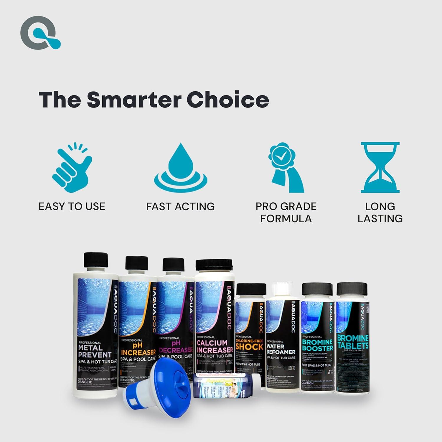 Aquadoc Bromine Hot Tub Starter Kit for Spas, Complete Spa Maintenance Kit with Bromine Tablets & Complete Hot Tub Chemicals Starter Kit (Bromine Hot Tub Starter Kit)