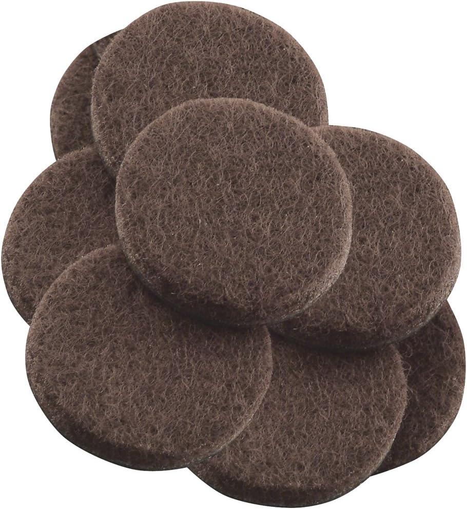 Brown 1-1/2 Inch Round Self-Stick Felt Pads, 8 Pack