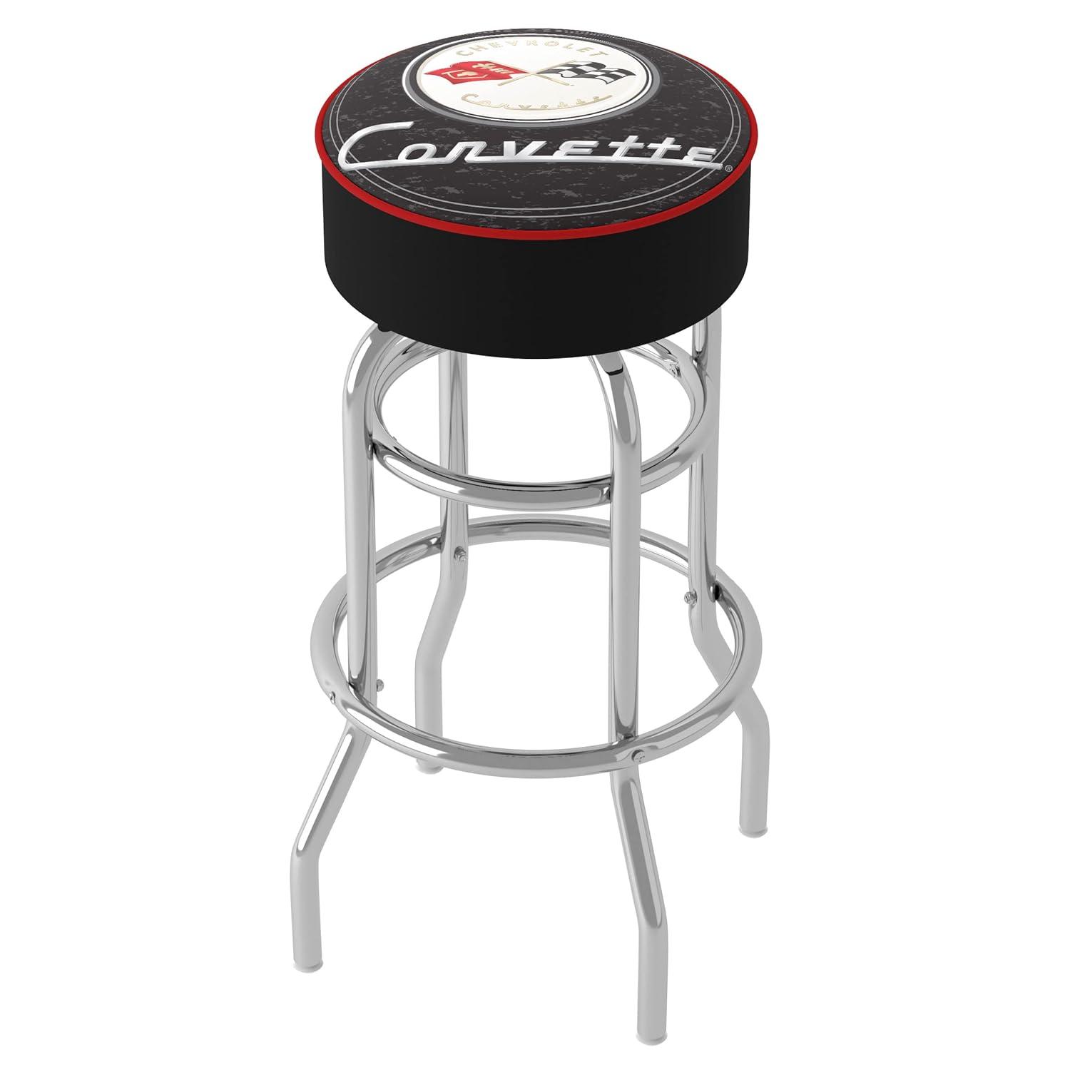 Trademark Global Swivel Upholstered Counter Stool with Metal Frame