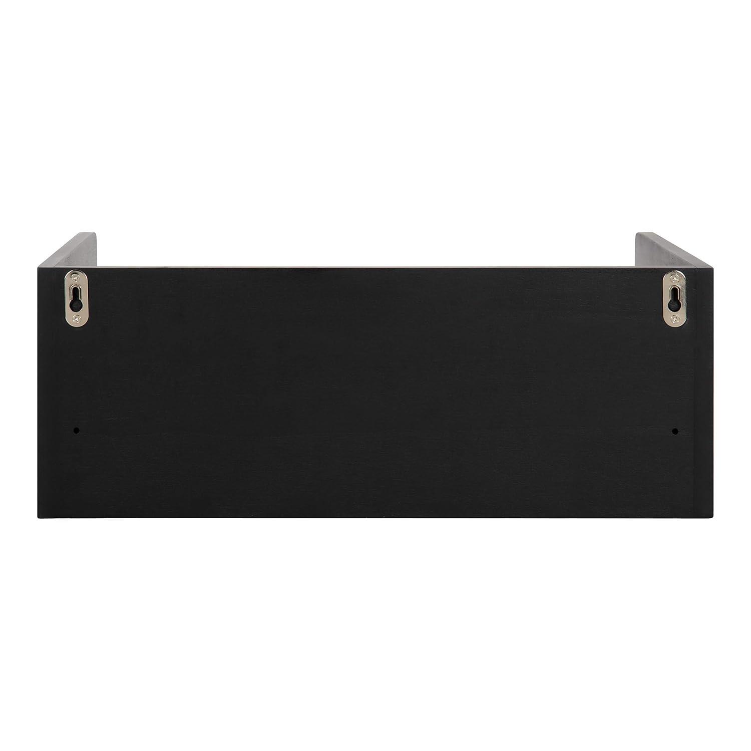 Kate & Laurel All Things Decor 18" x 12" x 6.5" Kitt Floating Shelf Side Table Black: Wall-Mounted, Wood Frame