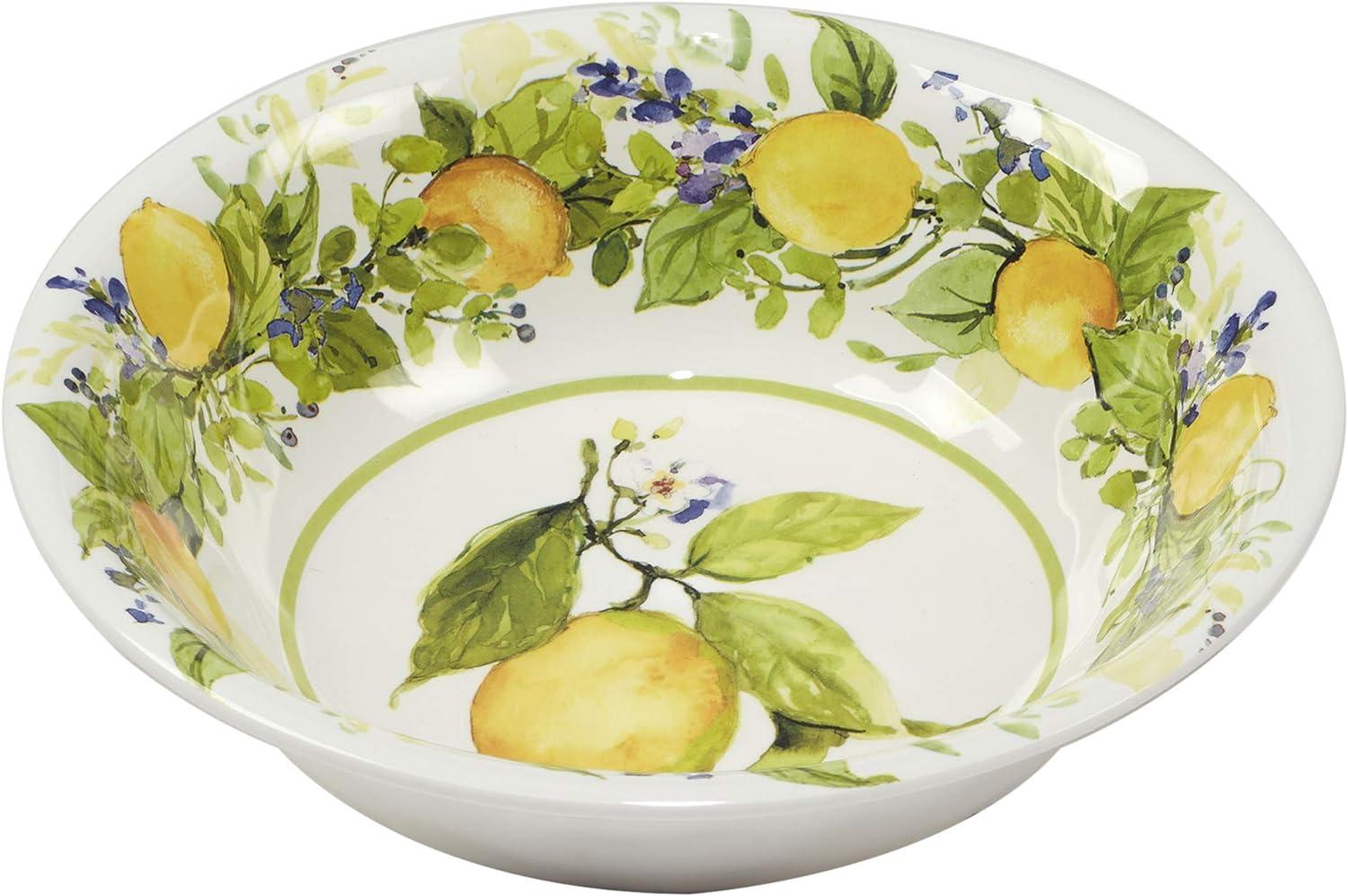 Lemon Zest Floral Melamine 12-Piece Dinnerware Set