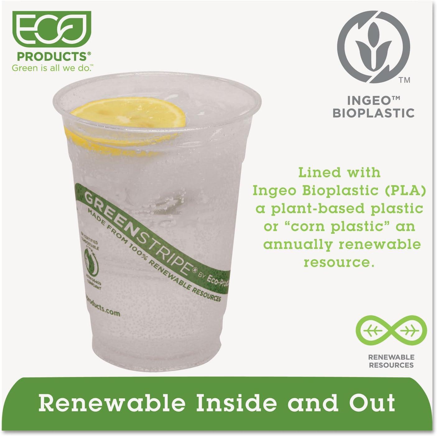 GreenStripe Clear 16 oz. Compostable Cold Cups