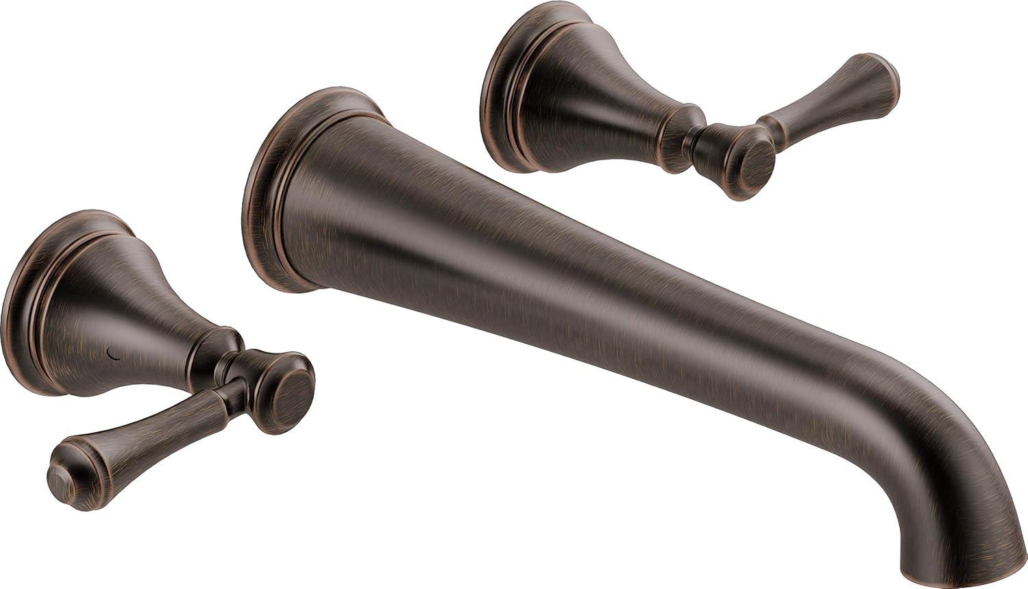 Venetian Bronze Wall Mounted Double Handle Tub Filler