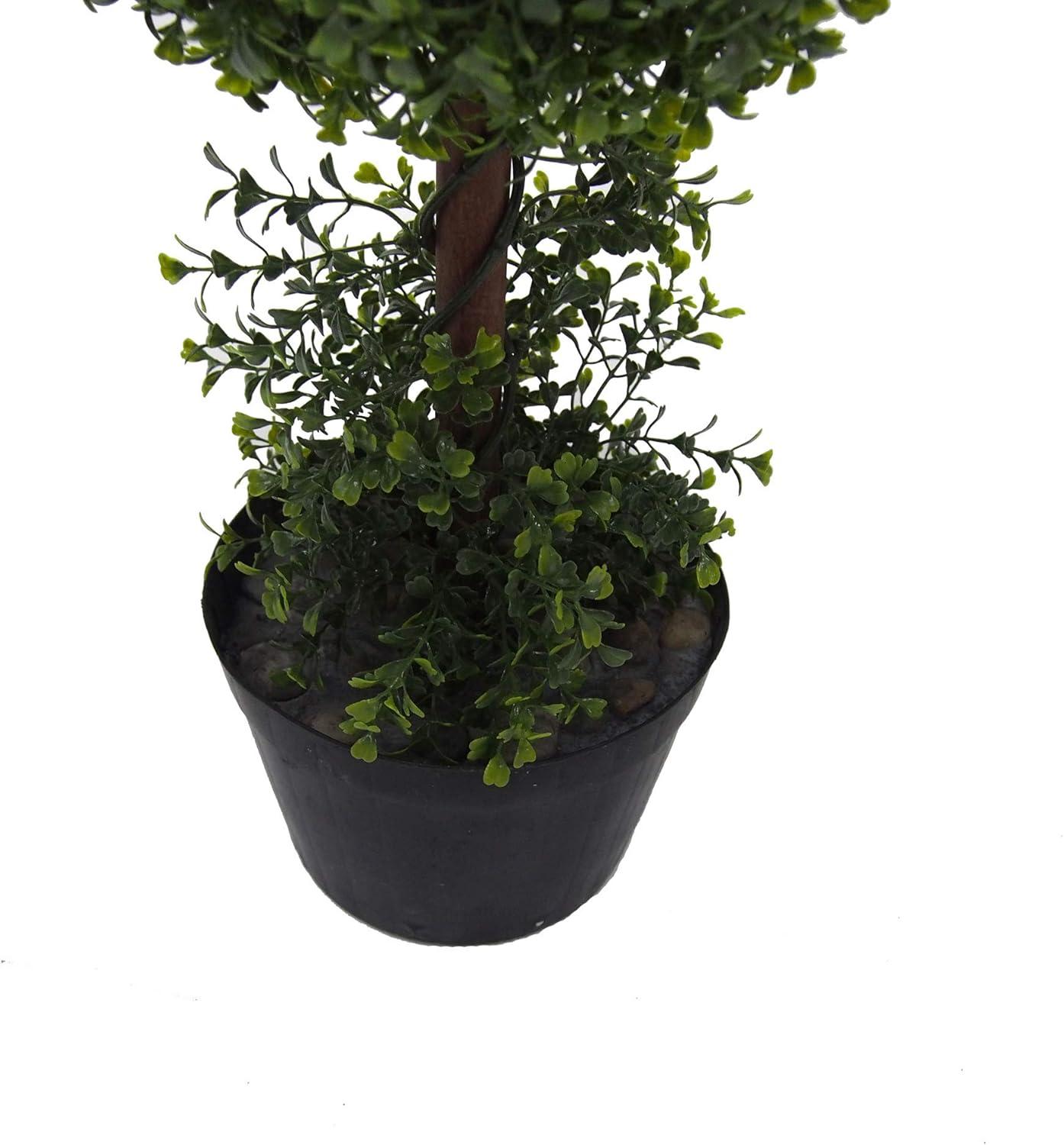 Vickerman 36" Artificial Boxwood In Nursery Pot: Faux Topiary Plant for Indoor/Outdoor Decor, Polyethylene, UV Resistant