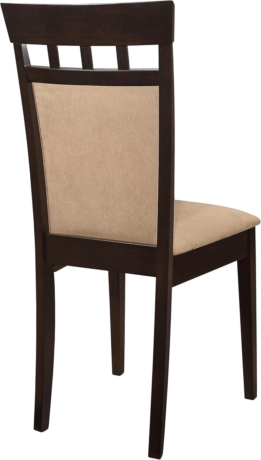 Coaster Gabriel Upholstered Microfiber Dining Chairs in Tan