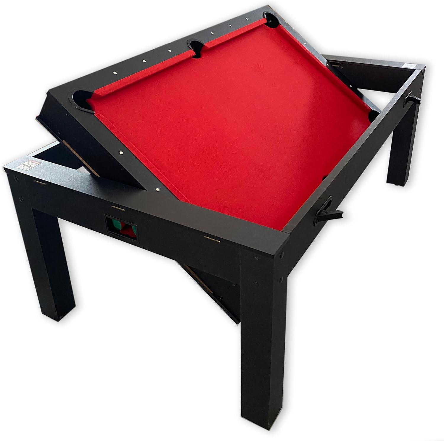 7 FT Multi Games Pool Table Red Air Hockey + Table Tennis + Table Top – Strike