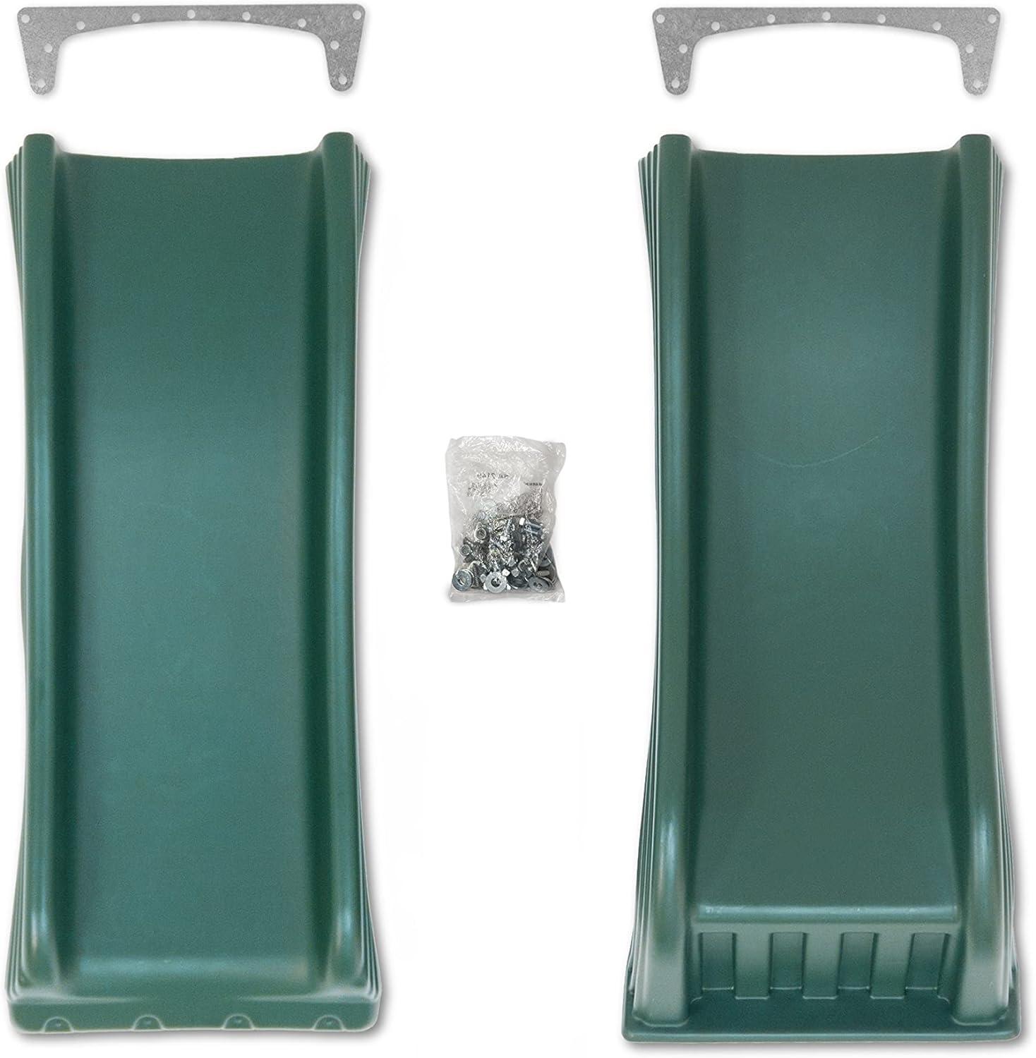 Swing-N-Slide 2 Piece Cool Wave Plastic Slide for 4 Foot Deck Heights, Green